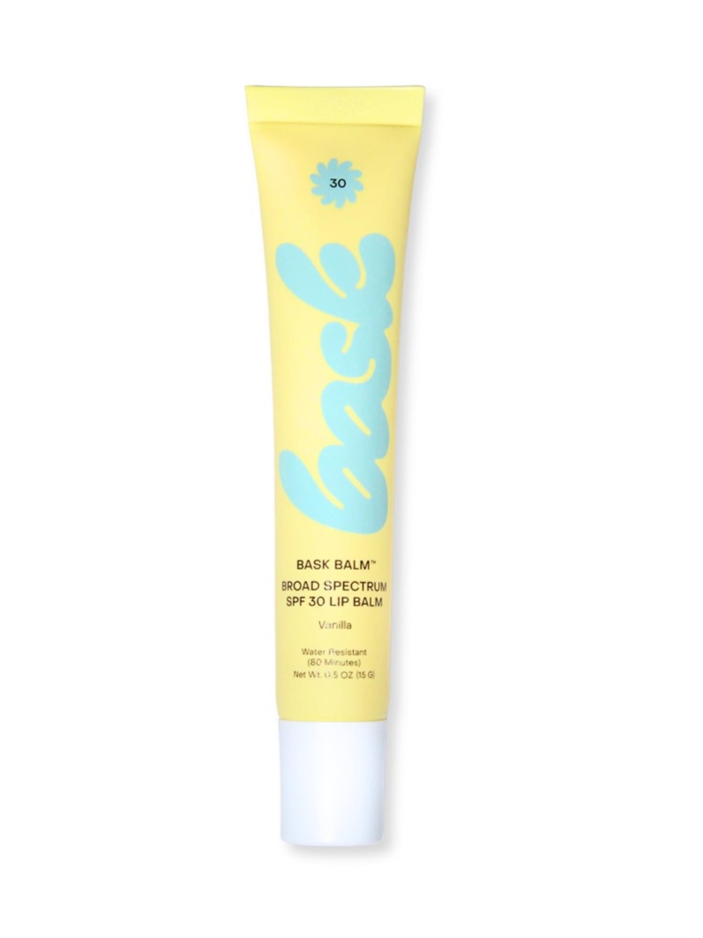 NEW Bask Balm SPF 30 Vanilla Lip Balm Gloss 0.5 oz